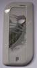 C-Cover Akkufachdeckel original Nokia 7610 silver brush stroke silber weiss mit Platz f�r Logolabel