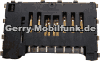 Konnektor MMC Speicherkarte Siemens S65. Anschlu� der MMC-Karte auf der Platine, SMD-Speicherkartenleser