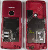 Unterschale rot Nokia 6301 original, B-Cover Gehusetrger incl. Lade-Konnektor, Mikrofon, Simkartenhalten, Infrarotfenster und Kamerascheibe