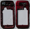Unterschale rot Nokia E71 original B-Cover red, Mittelrahmen, Mittelcover incl. Konnektor Headset, Ladekonnektor, Ladeanschlu, Kamerascheibe, Kameralinse, Freisprechlautsprecher, Einschalttaste, Verriegelung Akkufachdeckel