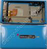 Unterschale cyan Nokia Lumia 800 original R�ckenschale blau mit Kamerascheibe, Kameralinse, Seitentasten, Antenne, Blitzlicht LED, Headsetkonnektor, Freisprechlautsprecher, Seitenschalter f�r Kamera und Lautst�rke