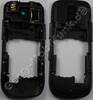 Unterschale dunkelgrau, Geh�userahmen Nokia Asha 202 original D-Cover darkgrey, Geh�usetr�ger mit Freisprechlautsprecher, Headsetbuchse Headsetkonnektor, Kamerascheibe Kameralinse, Ladebuchse