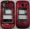 Unterschale, Geh�usetr�ger rot Nokia Asha 302 original B-Cover plum red mit Simkartenhalter, Kamerascheibe, Akkufach-Verschlu�