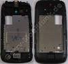 Unterschale schwarz Geh�userahmen Nokia Lumia 610 original D-Cover mit Kamerascheibe, Kameralinse,  Blitzlicht LED, Headsetbuchse, Headsetkonnektor, Freisprechlautsprecher, Antennenmodul, WLAN Antenne